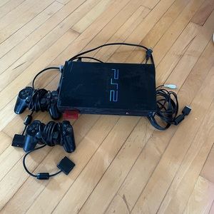 PlayStation 2 with controllers